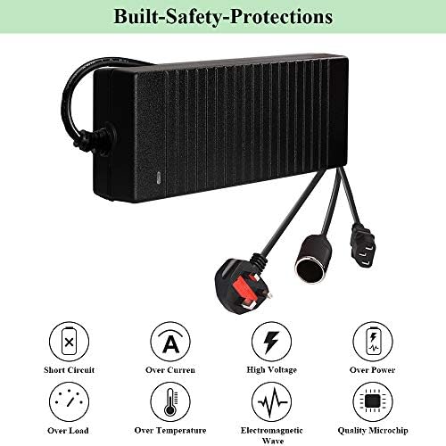 240V Mains To 12V DC Cigarette Lighter Voltage Converter Power Adapter (10A) 120W -Universal Car Charger Power Supply 