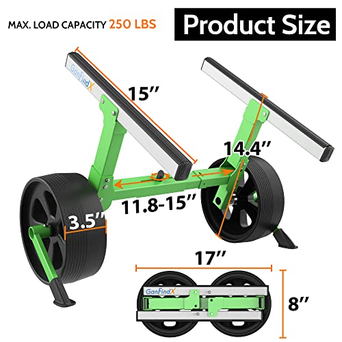 Ganfindx Universal Fold Together Kayak Cart With Wide Flat-Free Tires & Ball Detents | Capacity 250 Lbs For Kayak, Canoe, Float Mats, Jon Boat #TOP3