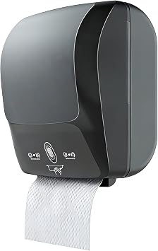 Automatic Paper Towel Dispenser, Commercial Toilet Paper Dispenser, Paper Roll Dispenser Wall Mount, 12 X 9 X 16 InchesBlack