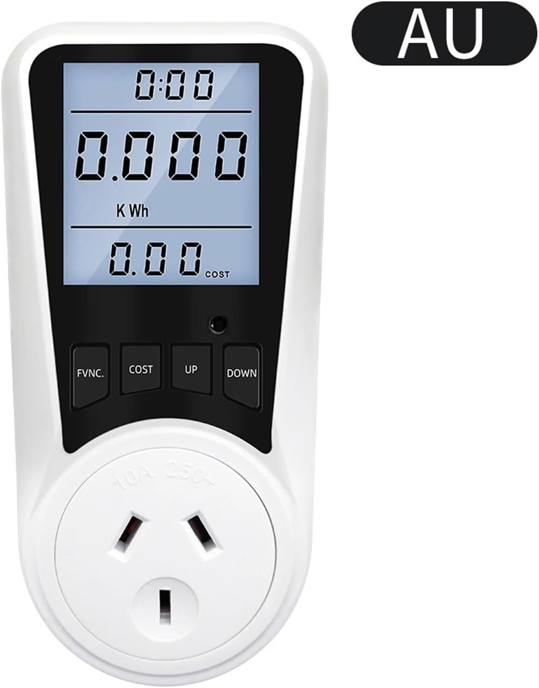 Digital Wattmeter AC Energy Socket Power Meter Socket Kilowatt Wattage Voltmeter with Backlight(AU)