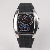 Chiworld Blue Flash LED Watch Gift Sports Car Meter Dial Men/ Wrist Watch LW2-902660-RPP-091