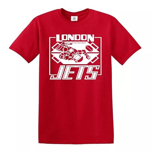 Image of London - Jets Men's T-Shirt Red Dwarf - Inspired Lister - Rimmer Football 100% Cotton Top(Red,L)