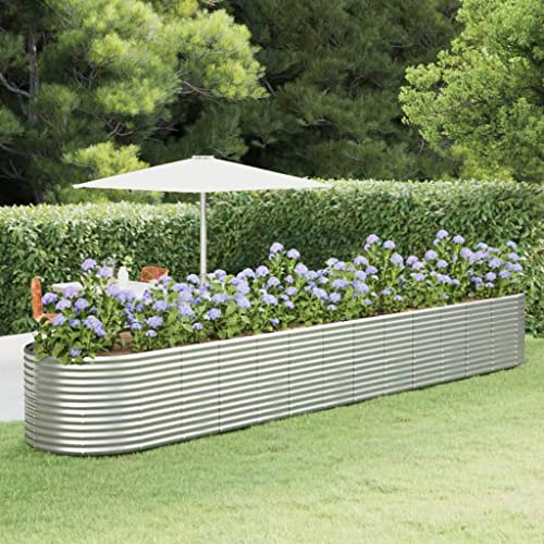 DCRAF Home Products-Jardinera Plata 554 x 100 x 68 cm Acero con recubrimiento en polvo