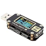 USB Tester,Type-C QC2.0/3.0/PD Digital Voltage Current Amp Meter Power Bank Detector, Voltage Current tester