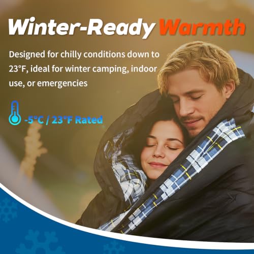 GEERTOP Flannel Big & Tall Sleeping Bag for Adults, Cold Weather Camping by GEERTOP - Used condition - Image 4
