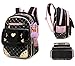 Waterproof PU Leather Kids Princess Backpack Cute School Bookbag for Girls (Large, Bowknot Black)