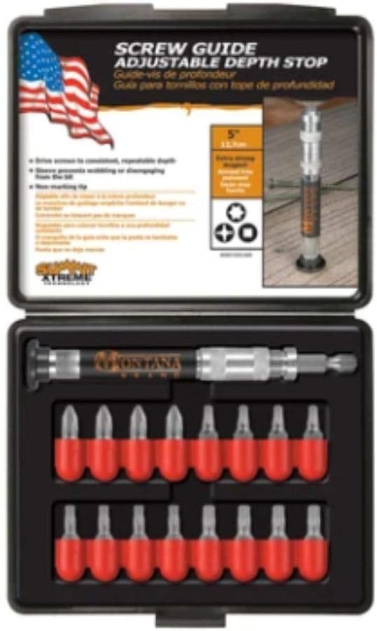 Montana Brand MB-64868 17 Piece Adjustable Depth Stop Screw Guide Set