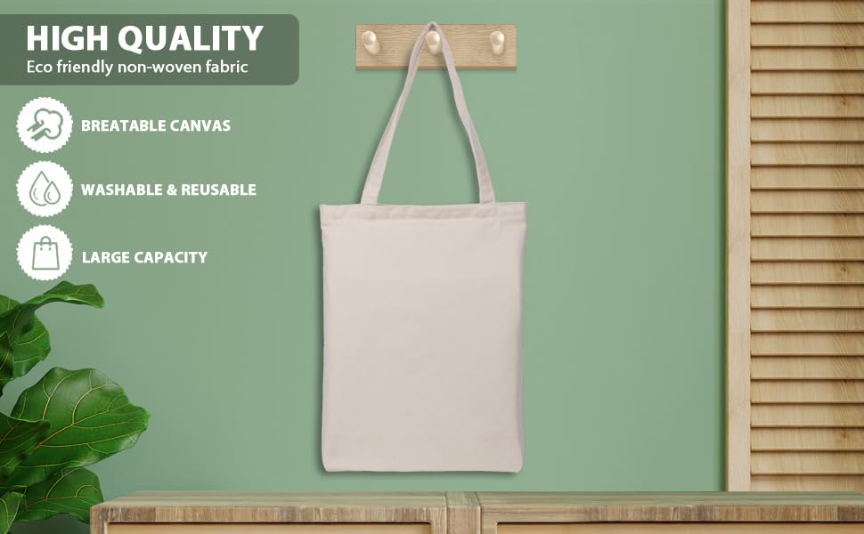 SHIBUI Canvas Tote Bags for Women with College Bag for Girls, 100% Organic Cotton Tote Bag for Shopping, Travel & beach bags for women. 2