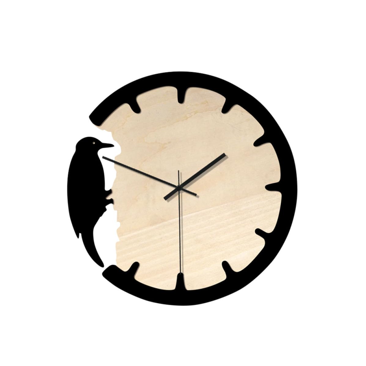 Horloge murale ronde en bois acrylique style rétro pour chambre