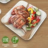 EcoWise 50 Palm Leaf Plates 6 Inch Square Eco-Friendly Biodegradable Compostable Bamboo Plates- Disposable Plates for Parties Picnic Perfect for Hot and Cold Food - Image 3