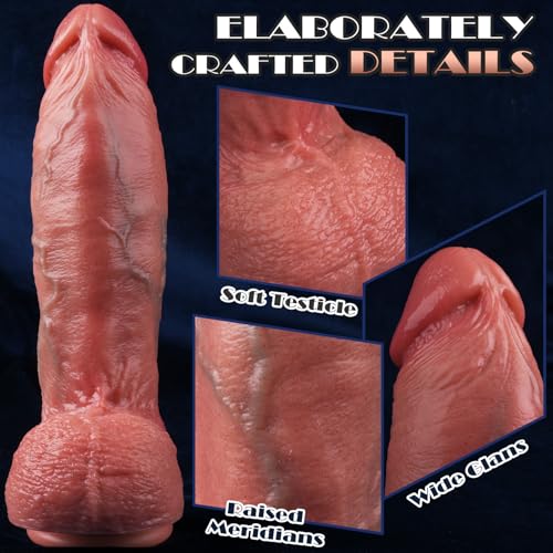 Miniatura 3 de Utimatejoy 23 Cm Dildo Realista Grande Y Grueso, Consolador Enorme Con Ventosa Para Usar Sin Manos, Pene Falso De Silicona Realista, Consoladores Anales Juguete Sexual Para Mujeres Hombres Y Gays