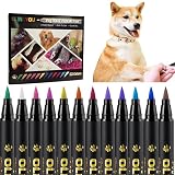 OLINGYOU Dog Nail Polish， Dog Nail Polish Pens Quick Dry-12 Colors, Pet Nail Polish Set for Dogs， DIY Dogs Puppy Nails, Dog Safe Nail Polish Non Toxic, Odorless, Easy to Applyt