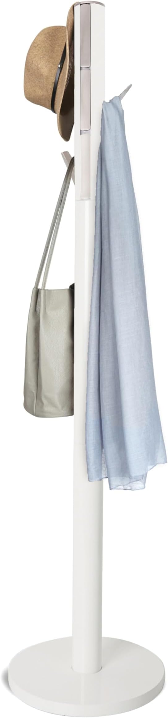 Umbra Flapper Coat Rack, Clothing Hanger, Umbrella Holder, and Hat Organizer, Great for Entryway, Black/Walnut