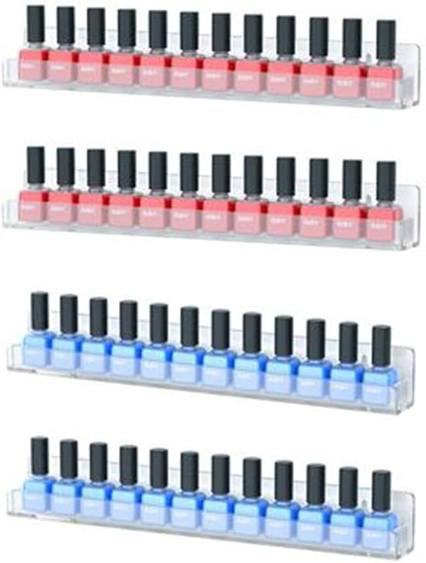 Organizador de Esmaltes de Unhas em Acrílico para Parede HESIN, Pacote com 4