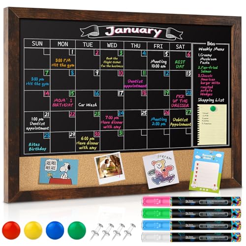Gotideal Chalkboard Calendar 24" x 18" Chalk Board Calendar for