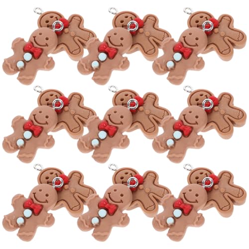 Image of BESPORTBLE 20pcs Brown Resin Gingerbread Man Charms for Jewelry Making with Delicate Cartoon Design, Necklace Accessories and Gift Decoration for Adults