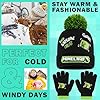 Minecraft Bonnet Garçon Ado Ensemble Vêtement Accessoires d'Hiver 3 Pièces avec Écharpe et Gants ou 2 Pièces Bonnet Gants (6-14 Ans, Vert Graffiti, 2 Pcs)
