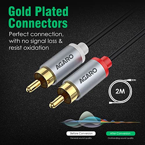 AGARO RCA to RCA PVC Audio Cable, Connects Audio Systems Such As DVD Players, CD Players, TV Set Top Boxes & Home Entertainment Equipments, 2 Meters, grey 6 51o7KnEhSFL