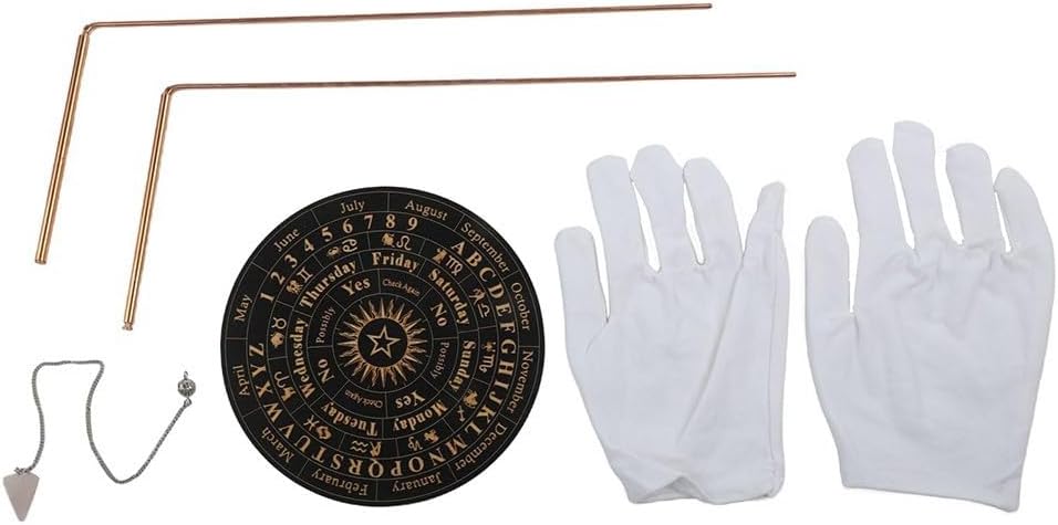 99.9% Copper Dowsing Rods and Divination Pendulum Kit, Telescopic Probe Set for Water Finding, Lostrodet Detection, Energy Healing Instruments(6pcs)