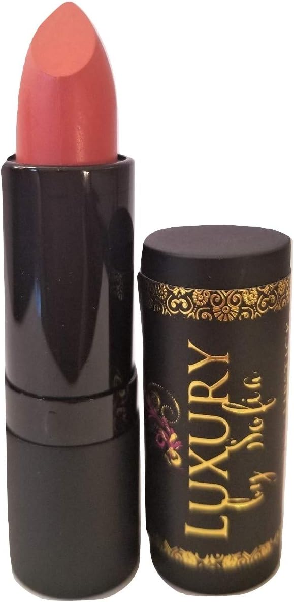 Luxury by Sofia Organic Lipstick | Natural, Non-Toxic, Moisturizing, Long-Lasting & Highly Pigmented | Organic Butters, Botanical Extracts & Essential Plant Oils | Vibrant Colors (Darinly Peach)