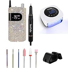 Professional Rechargeable Nail Drill Machine, Lavinda Diamond 35000RPM Electric Nail File, UV LED Nail Lamp, Lavinda Cordless Gel Nail Lamp 48W Rechargeable Nail Dryer