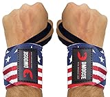 DMoose Wrist Wraps for Weightlifting 12 and 18 Inches Thumb Loops with Wrist Support for Workouts Powerlifting Wrist Straps for Weight Lifting Men and Women