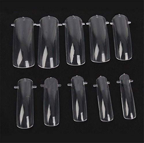 VinewS 100Pcs Clear Nail Form Full Cover Quick Building Poly Gel Mold Tips Finger Extension Nail System UV Builder Gel DIY Manicure Tool