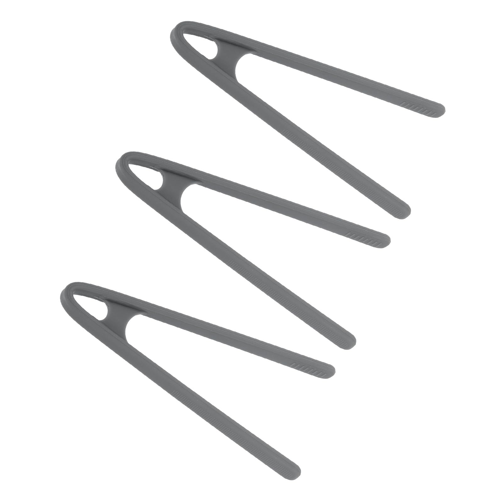 sourcing map 3Pcs Mini Tongs Silicone, 14cm Toast Tongs Heat Resistant Kitchen Cooking Food Grippers Non-Slip for Toaster Salad Ice Cubes Fruits Sugar BBQ, Dark Gray