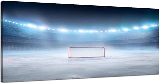 Large Canvas Wall Art for Bedroom Ice Hockey Goals Stadium Framed Art Prints Wall Decor for Bathroom Ready to Hang Western Home Decor 30''x60''
