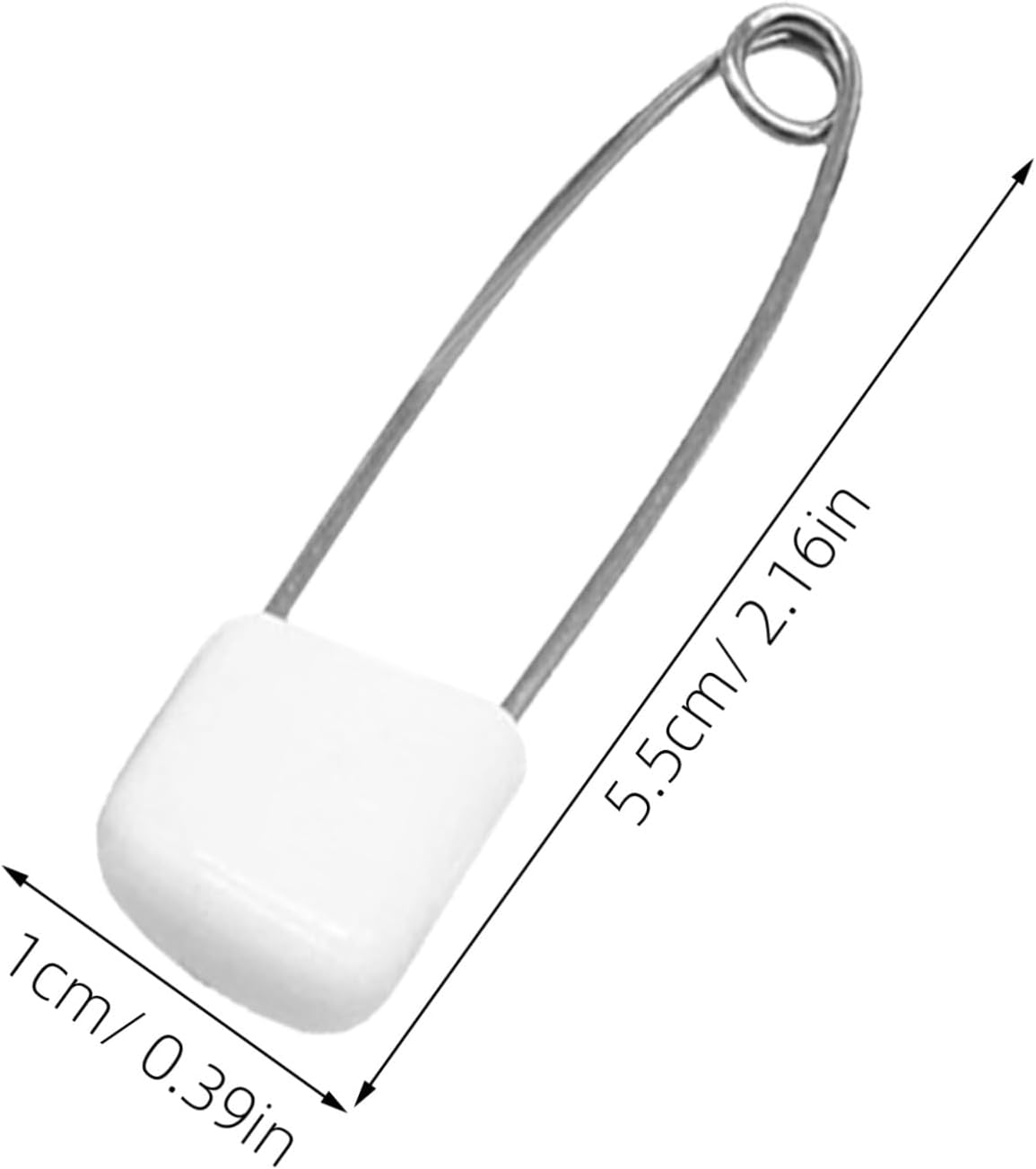 Diaper Pins Set 55mm Large Head Safety Pins Plastic Tips for Fitted Diapers Stainless Steel Rustproof