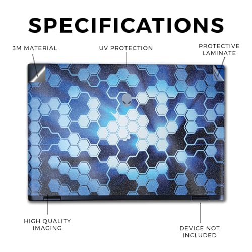 Image of Glossy Glitter Laptop Skin Compatible with Alienware M16 R2 (2024) - Shining Hex - Premium 3M Vinyl Protective Wrap Decal Cover - Easy to Apply | Crafted in The USA by MightySkins