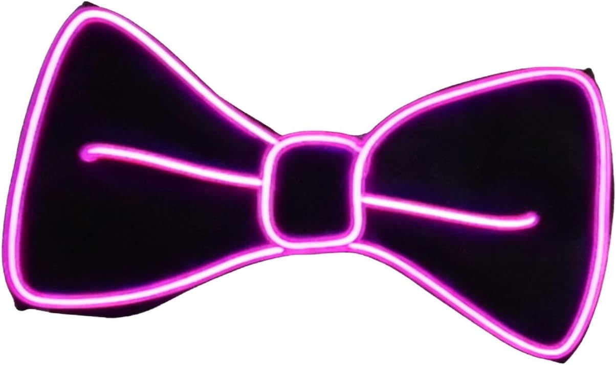 MioCloth Light up Bow Tie for Women Men LED Neon Bowtie Glow in The Dark Funny Halloween Party Festival Necktie