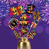 New Year's Eve Centerpiece Sticks Happy New Year Party Supplies Colorful New Year Theme Table Toppers 20PCS Hello 2026 New Years Centerpieces for Cheers to 2026 Party Decor