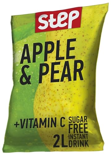 KENDY, Step, Aromatizzatore d'acqua senza zucchero, preparato in polvere per bevanda istantanea. 24 bustine al gusto Mela e Pera