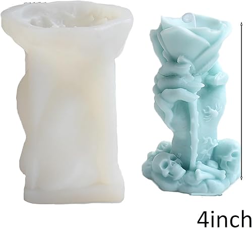Miniatura 4 de Molde de vela de garra, molde de bola de mano de calavera, molde de vela de bola, molde de rosa, molde de fantasma, molde de silicona hecho a mano,