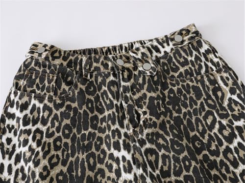 Hip Hop Streetwear Leopard Print Jeans Men Summer Cropped Jeans Vintage Leopard Denim Pants Male4