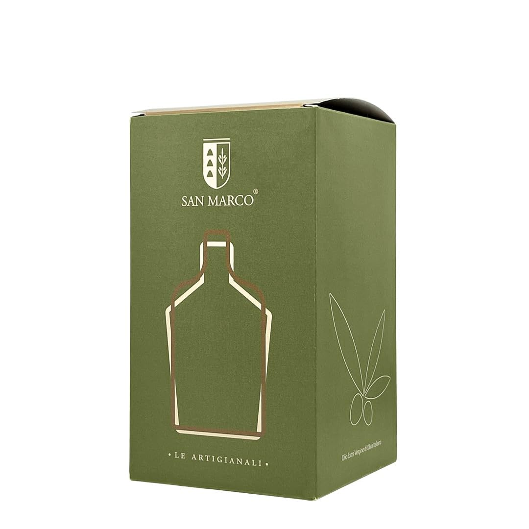 San Marco - Bottiglia Olio in Ceramica Artigianale da 250ml – Oliera in Ceramica Fatta e Decorata a Mano con Tappo Dosatore – Design Rustico Moderno, Made in Italy