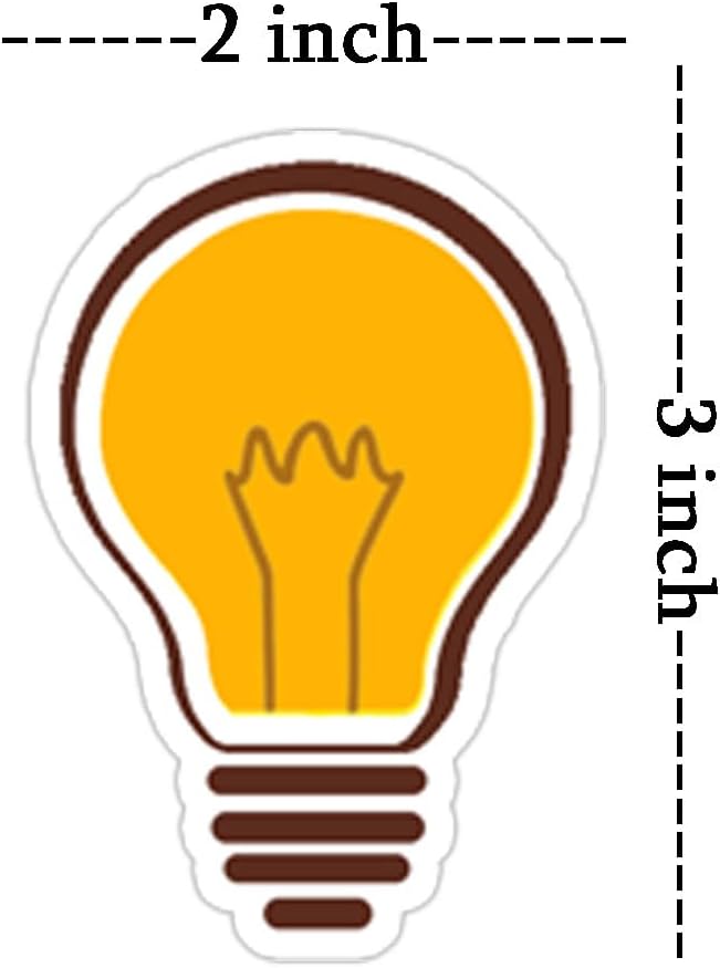 Light Bulb Bulletin Board Stickers,Back to School Decor 60 Pcs, 2x3 Inch image 2
