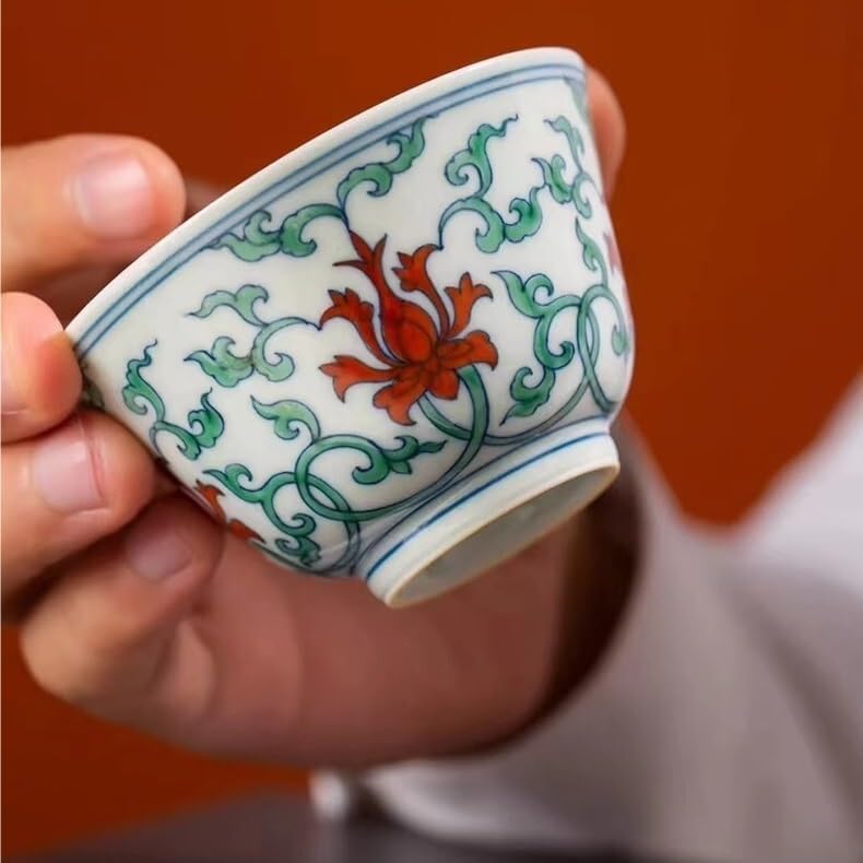 Tea Cup Antique Hand-Painted Passionflower Doucai Host Single Personal Dedicated Ceramic Soaking Container