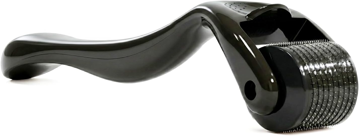 ROSELYNBOUTIQUE Derma Roller 0.25mm Titanium Microneedles - Microneedling Roller for Hair Facial Skin Beard Cosmetic Beauty (0.25 Black)