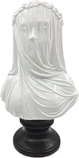 Veiled Lady Bust, 9.8" Maiden Bust Gothic Statue Handmade Sculpture Veiled Lady Cloaked Woman Home Decor Living Room Art Collection Decorative Objects