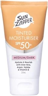 Sun Zapper BB Cream Tinted Sunscreen – SPF 50+ Moisturizer with Aloe Vera, Kakadu Plum, Jojoba, Vitamin E – Medium/Dark Shade – 50mL (1.69oz) – Made in Australia
