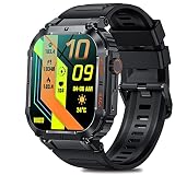 Military Smart Watch for Men (Answer/Make Call), 1.96 Inches HD Rugged Outdoor Tactical Smartwatch,