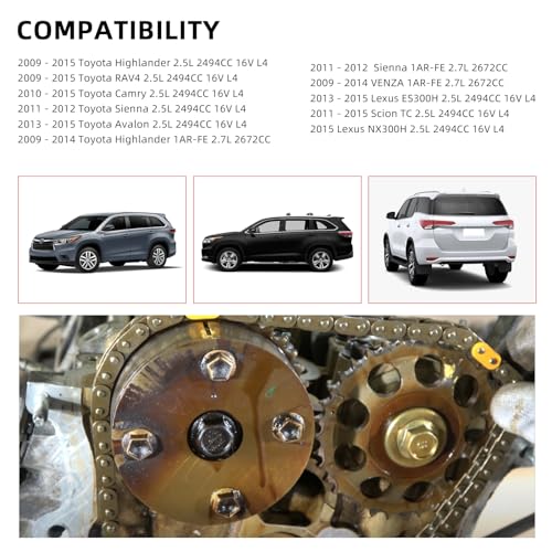 Aumzong 13506-36010 Timing Chain Kit VVT Compatible with 2009-2015 Toyota Camry Highlander RAV4 Avalon VENZA 2.5L 2.7 Engine by Aumzong - Used condition - Image 2