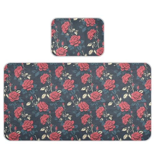 Anime Rose Dark Blue Cooling Baby Play Mattress 28