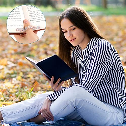 Book Page Holder For Reading, 2 Pcs Transparent Thumb Ring Page Holder Handmade Personalized Resin Bookmark Thumb Bookmark Book Holder Book Accessories For Teachers Book Lovers Literary #TOP5