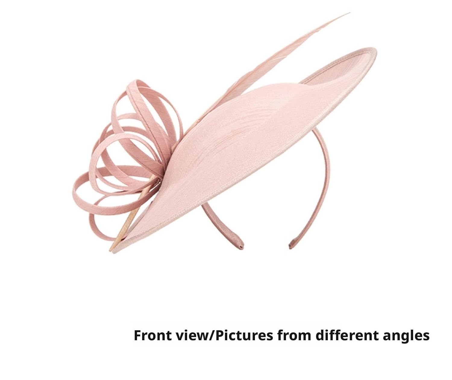 2026 spring and summer women's retro ladylike headdress feather bow headband(Light Pink)