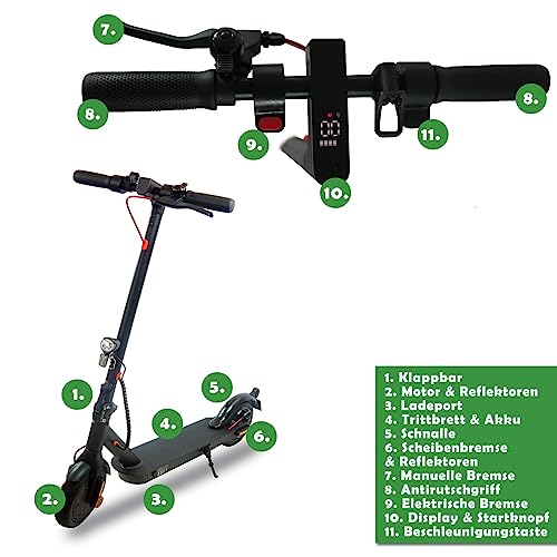 KUNSTIFY E-Scooter mit Straßenzulassung (10 Zoll Reifen), Bis zu 40km Reichweite, 20km/h - 2