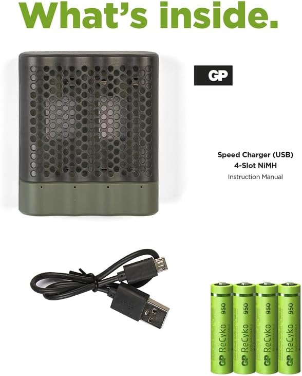 Contents of the GP ReCyko Speed Charger M451 package
