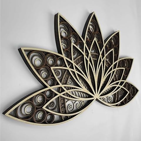 Lotus Flower Wood Mandala Wall Art, Colorful 3d Wall Art, Zen Wall Art, Spiritual Decor, Meditation Altar Decor, Yoga Gifts, Flower of Life Cover